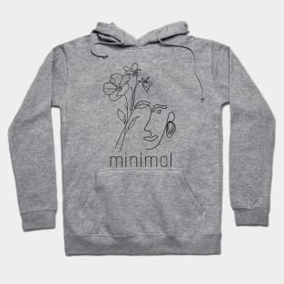 Minimalist Art - Modern Face Line Drawing Hoodie